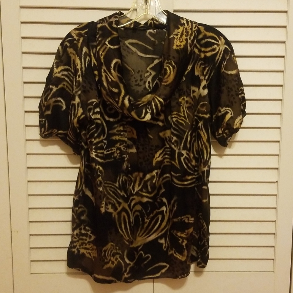 Anne Klein cowl neck silk blouse size s